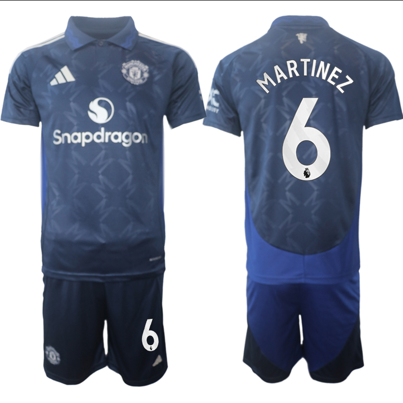 Men 2024-2025 Club Manchester United away blue 6 Soccer Jersey